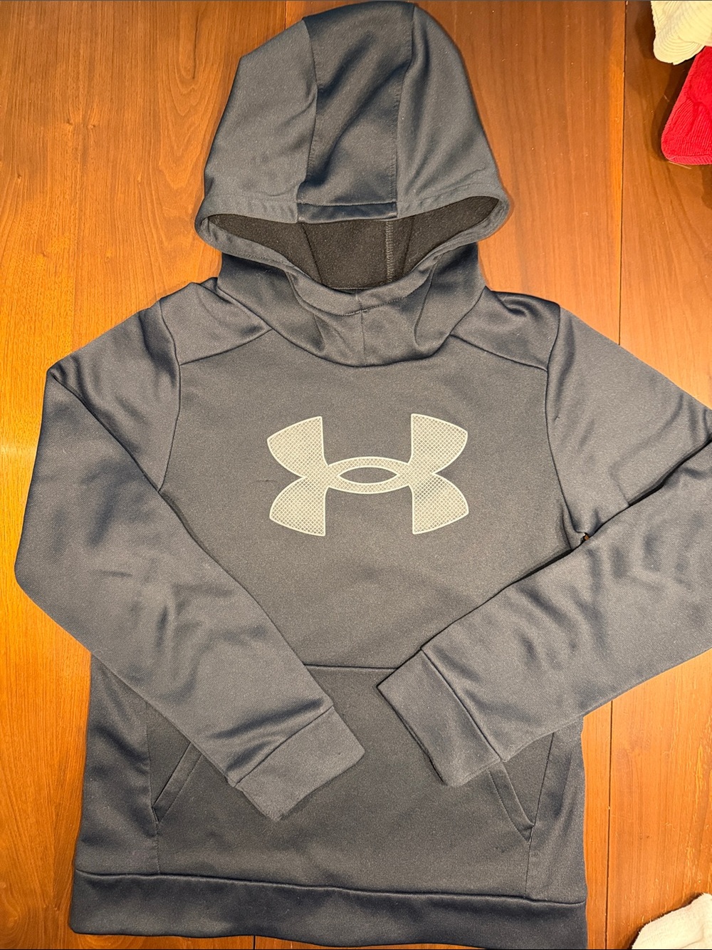 Boys Under Armour black Hoodie with Light Logo